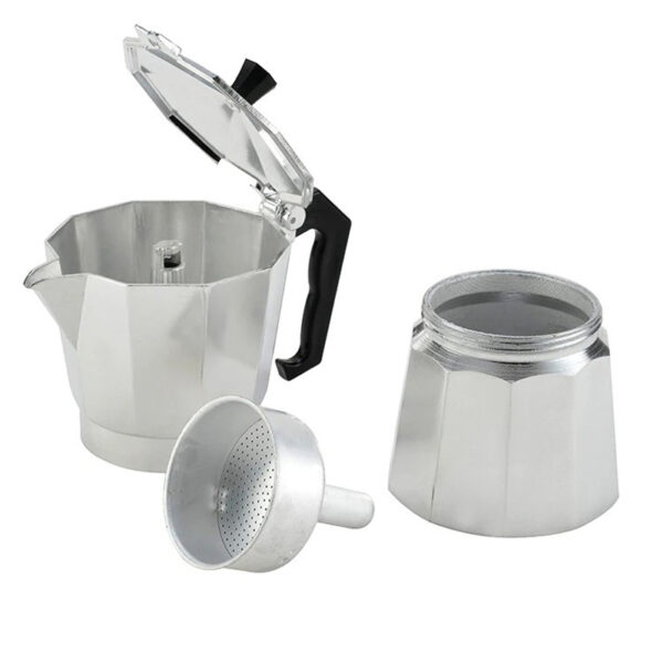 Bình pha cà phê moka pot hợp kim nhôm hình bát giác cực đẹp - Hình ảnh 3