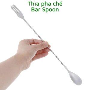 Thìa Cocktail Hai Đầu Inox 304 – Trộn Trà Sữa, Pha Chế Đa Năng Chuẩn Quầy Bar