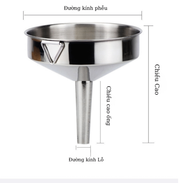 Phễu Inox Tròn Nhà Bếp Loại Lớn – Lọc Dầu, Chất Lỏng, Rượu | An Toàn – Bền Bỉ – Đa Năng